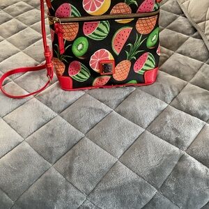 Dooney & Bourke Black and Red Fruit Crossbody Bag